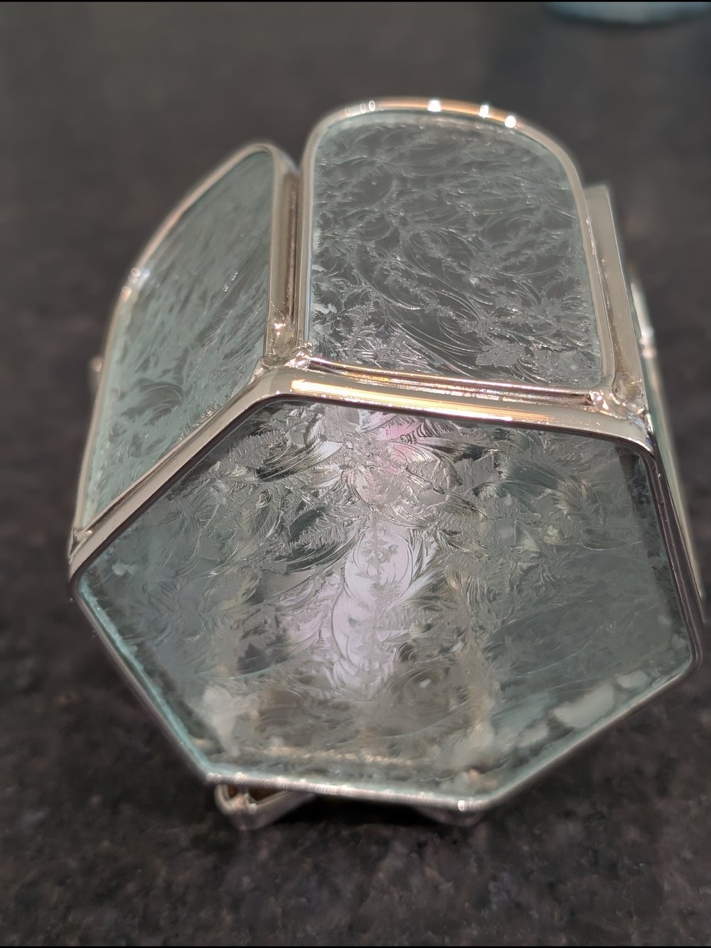 Handmade Stained Glass Hummingbird Candle Holder - Picture 4 of 4